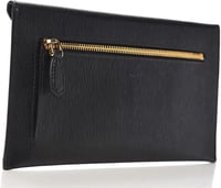 Image 2 of Prada Women's Saffiano Vitello Leather Envelope Clutch Bag 1MF175 Black