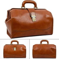 Image 5 of Time Resistance Leather Doctor Bag - Italian Handmade Medical Bag - Vintage Style Handbag - Real Lea