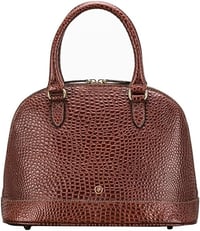 Image 1 of Maxwell Scott | Women's Luxury Leather Classic Purse Bag | The Rosa Croco | Handmade In Italy