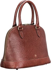 Image 4 of Maxwell Scott | Women's Luxury Leather Classic Purse Bag | The Rosa Croco | Handmade In Italy
