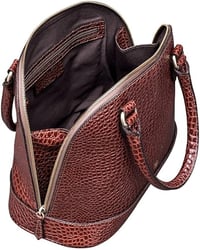 Image 3 of Maxwell Scott | Women's Luxury Leather Classic Purse Bag | The Rosa Croco | Handmade In Italy