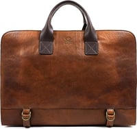 Image 1 of Time Resistance Leather Briefcase for Laptop Attache Case Messenger Bag for Men and Women