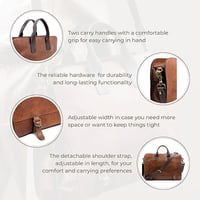 Image 2 of Time Resistance Leather Briefcase for Laptop Attache Case Messenger Bag for Men and Women