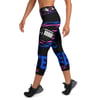 BOSSFITTED Black Neon Pink and Blue Yoga Capri Leggings