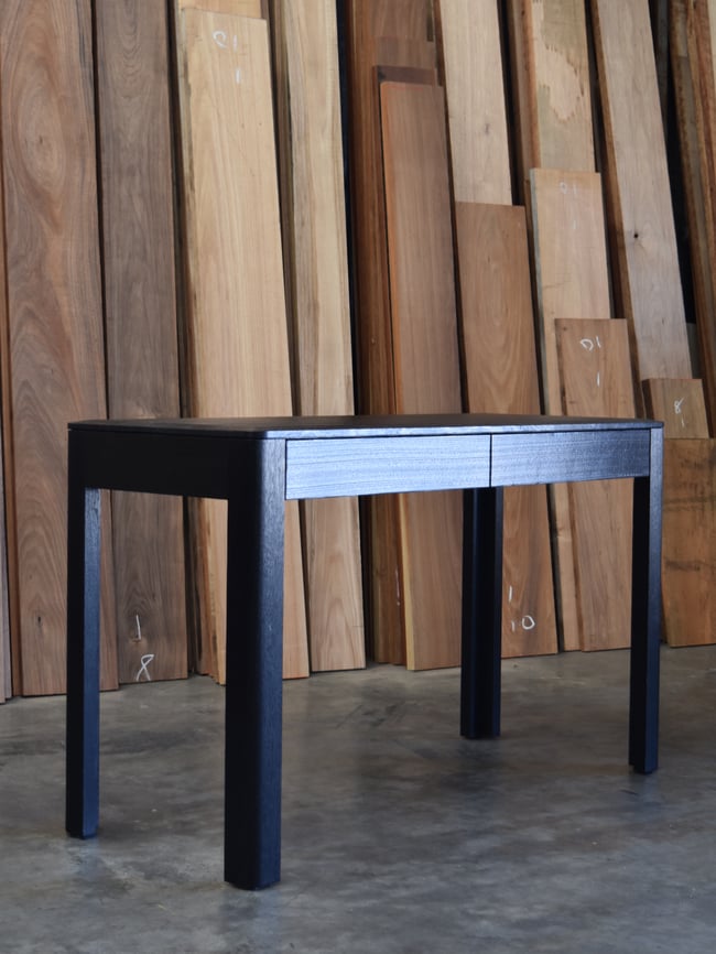 PRUE V2 DESK WITH DRAWERS IN TORCHED TASMANIAN OAK