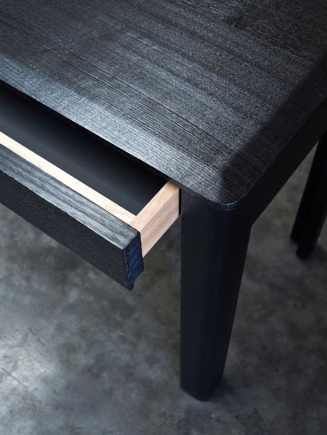 PRUE V2 DESK WITH DRAWERS IN TORCHED TASMANIAN OAK