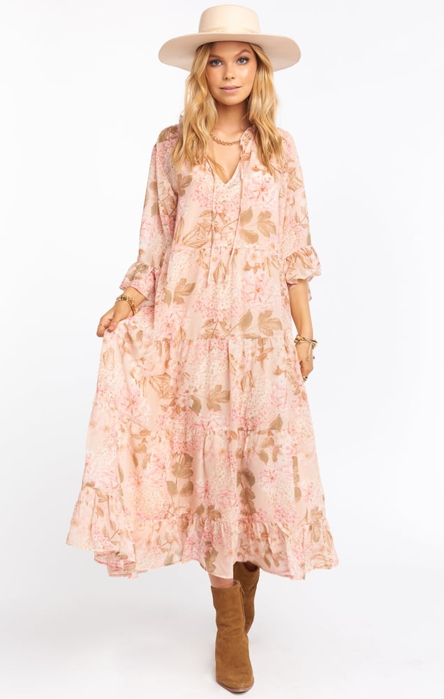 Image of Oawcr Maxi Dress ~ Hydrangea Blooms