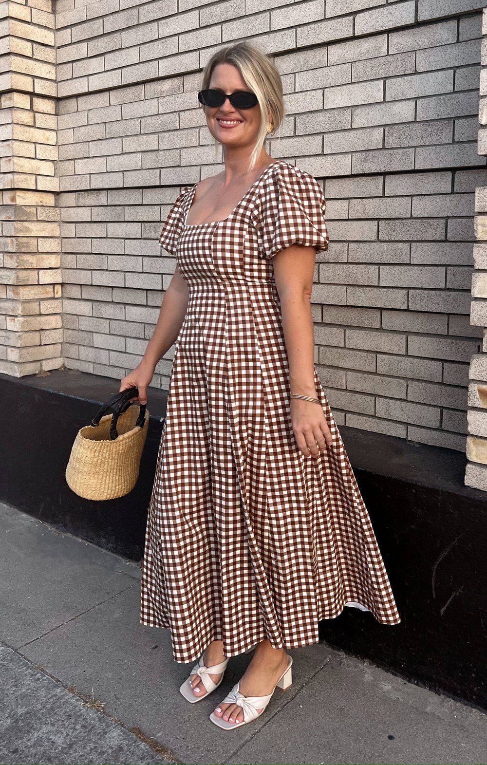 Image of Eeosn Midi Dress ~ Brown Gingham
