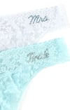 Hanky Panky Bride &amp; Mrs. Original Rise Thong Gift Set ~ White/Blue