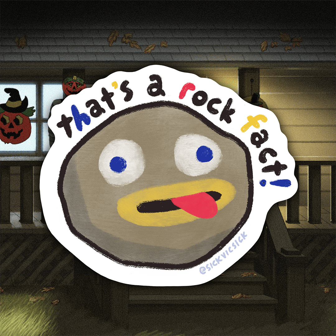 Rock Fact Rock Sticker - Over the Garden Wall Art