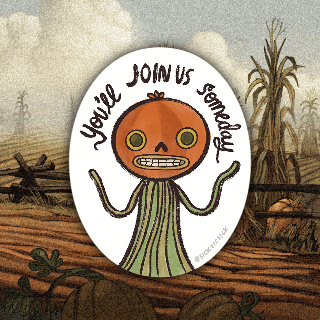 Enoch from Pottsfield "You'll join us someday." Sticker - Over the Garden Wall Art