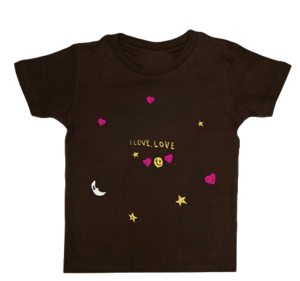Brown " I Love, Love " Shirt 