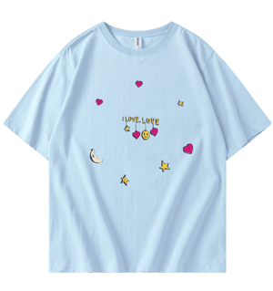 Baby Blue " I Love, Love " Shirt 