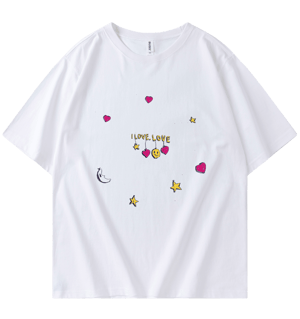 White " I Love, Love " Shirt 