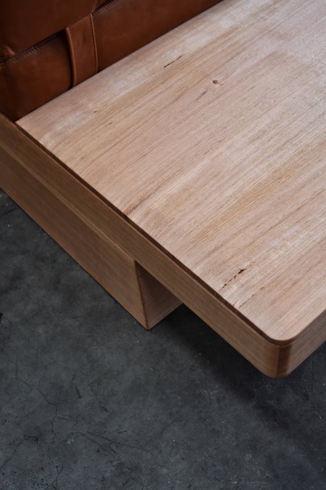 CLOVER SUNKEN LOUNGE IN TASMANIAN OAK WITH SUNDANCE LEATHER