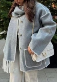 GREY WITH WHITE TRIM JACKET (SMALL)