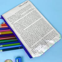 Image 2 of Pride and Prejudice Book Page Pencil Case, Jane Austen “…how ardently I admire and love you”