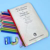 Image 1 of Alice in Wonderland Book Page Pencil Case, We’re all mad here