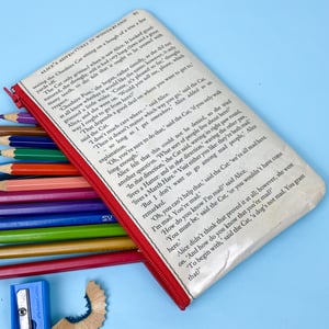 Image of Alice in Wonderland Book Page Pencil Case, We’re all mad here