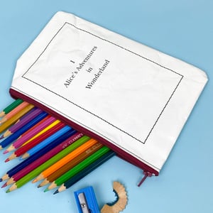 Image of Alice in Wonderland Book Page Pencil Case “Drink me”