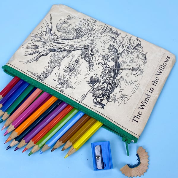 Image of Wind in the Willows Illustrated Book Page Pencil Case