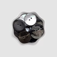 High-End Natural Shell Button-Black Abalone Shell Buttons【Two-Hole Flat】*10 Packs