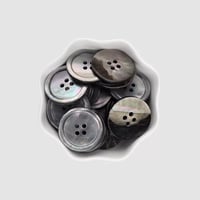 High-End Natural Shell Button-Black Abalone Shell Buttons【Four-Hole with Thin Rim】*10 Packs
