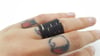 EVIL WOMAN black vegan leather unisex ring - plain or studded