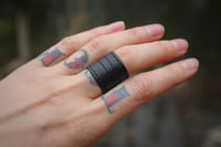 Image 2 of BAD BOYFRIEND black vegan leather unisex statement ring