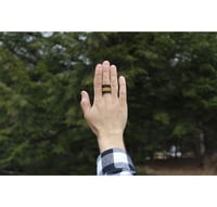 Image 1 of THIRD MAN unisex vegan leather black and yellow ring