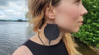 Image 2 of BLACK MATH oversized vegan leather geometric statement earrings