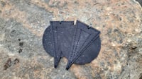 Image 3 of BLACK MATH oversized vegan leather geometric statement earrings