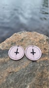 PINK PHANTOM oversized vegan leather geometric statement earrings