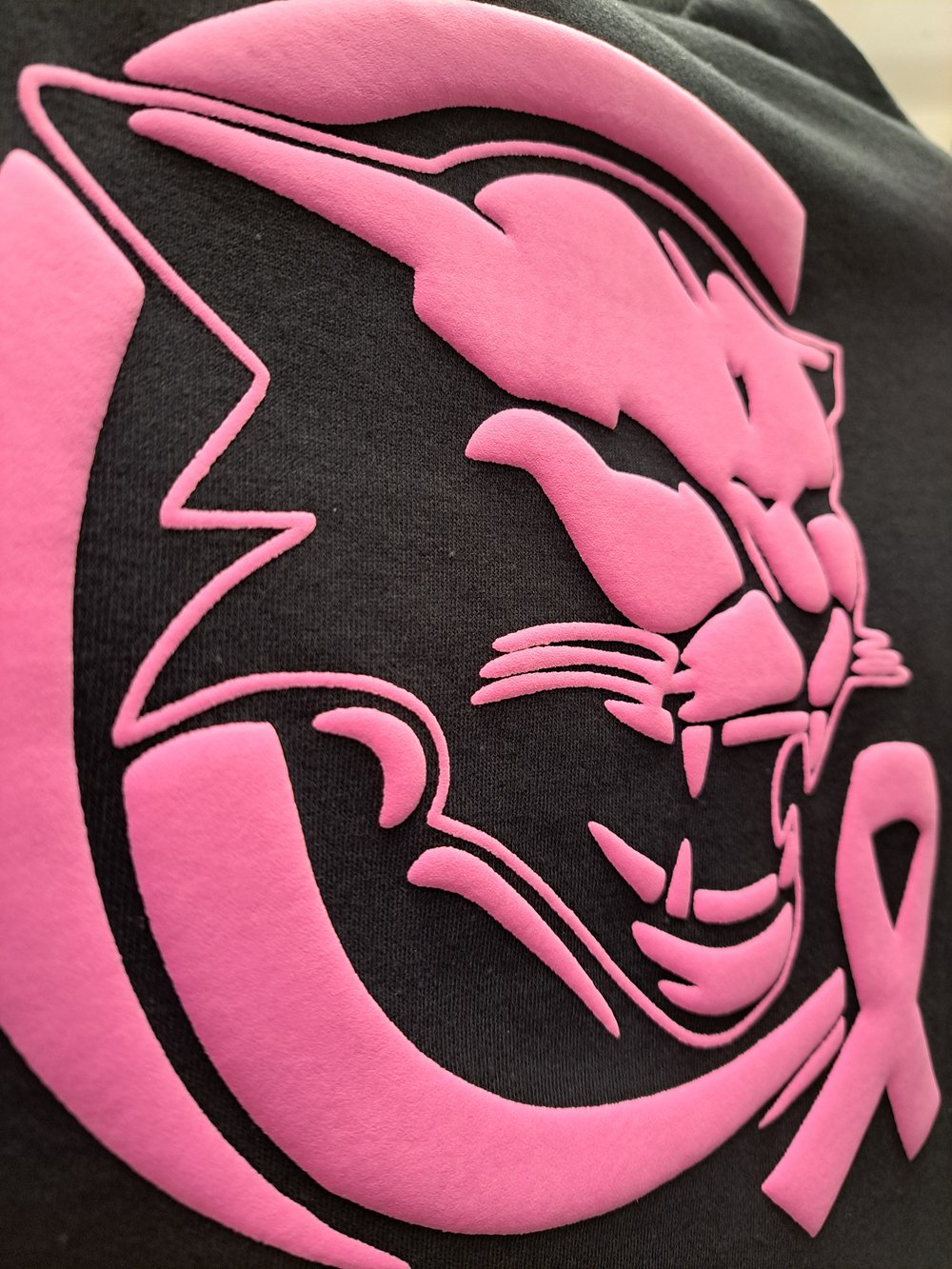 Charleroi Cougar Breast Cancer 3D Puff Print / Pullover Hoodie