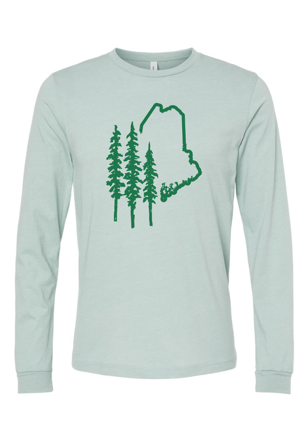 Image of Maine Pines Long Sleeve T-Shirt