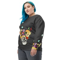 Image 1 of Frankenflower - All Over Print -  Unisex Pullover Sweatshirt - Charcoal Gray