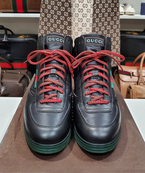 Image of Black Gucci High Top Sneakers