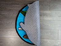Image 3 of Baby Yoda Hockey Handmade Rug (Baby Blue)