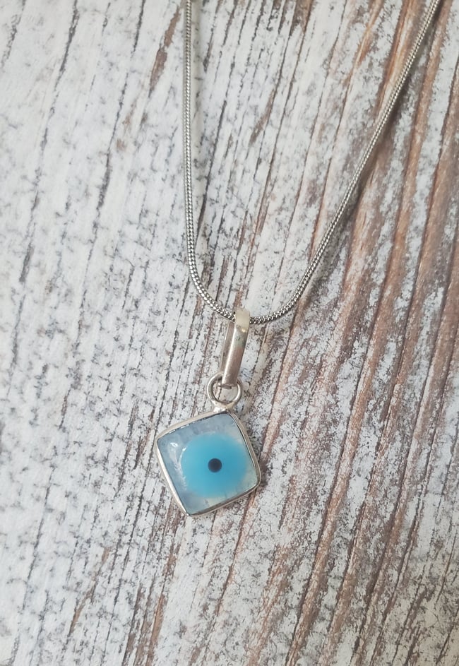 Light Blue Evil Eye Necklace
