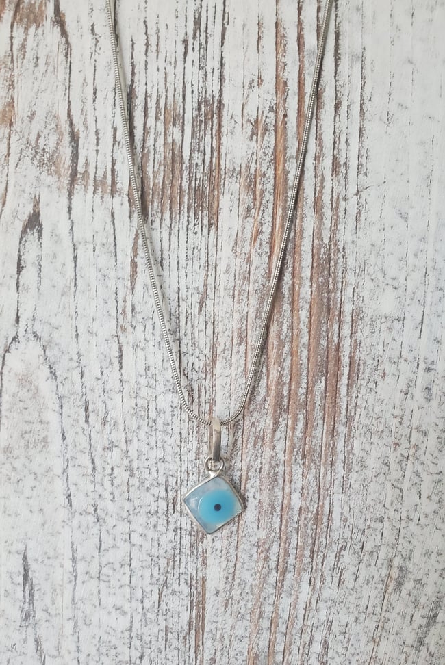 Light Blue Evil Eye Necklace