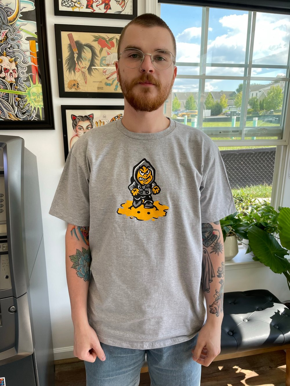 Image of Hooded mosher “tattoos for punks” shirt