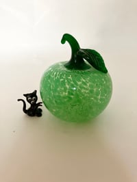 Vintage Green Glass Apple