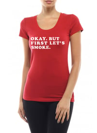 Image 1 of First Let's Smoke Red Tee