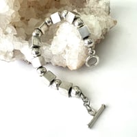 Image 4 of Vintage Modernist Silver Bead Bracelet