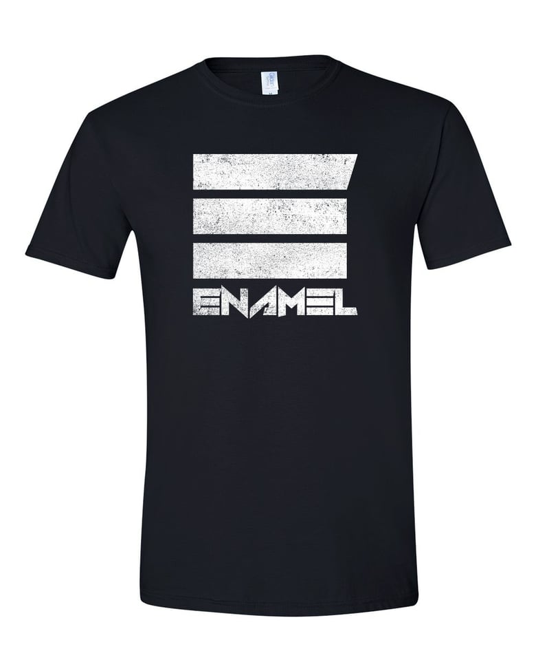 Image of Black T Shirt with white "≡" Logo