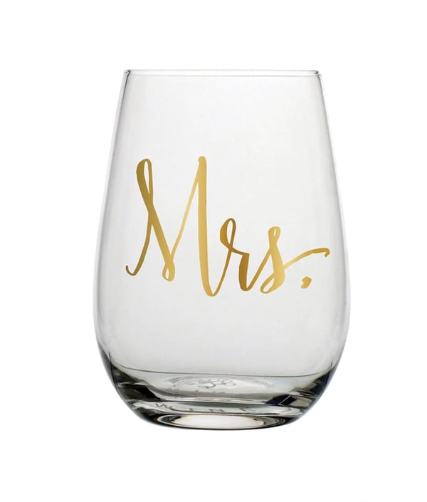 Image of 16oz stemless wine glass-can be personalized 