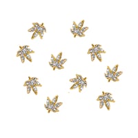 Image 1 of Clear Rhinestone Weed Leaf Nail Charm (4pcs)