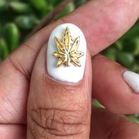 Image 3 of Gold Weed Nail Charm (4pcs)