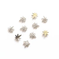 Silver Mini Weed Nail Charms (4pcs)