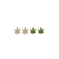 Rhinestone Weed Nail Charm Set (4pcs)